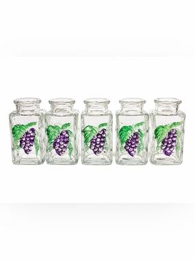 Hand-Painted Grape Glass spice jars